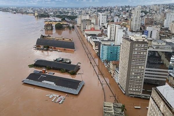 La ciudad de Porto Alegre ha sido duramente afectada por las lluvias e inundaciones en el estado de Rio Grande do Sul.