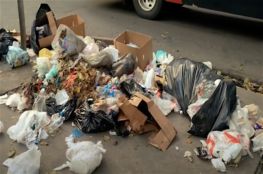 La basura prácticamente ahoga a la avenida Páez de El Paraíso, en Caracas
