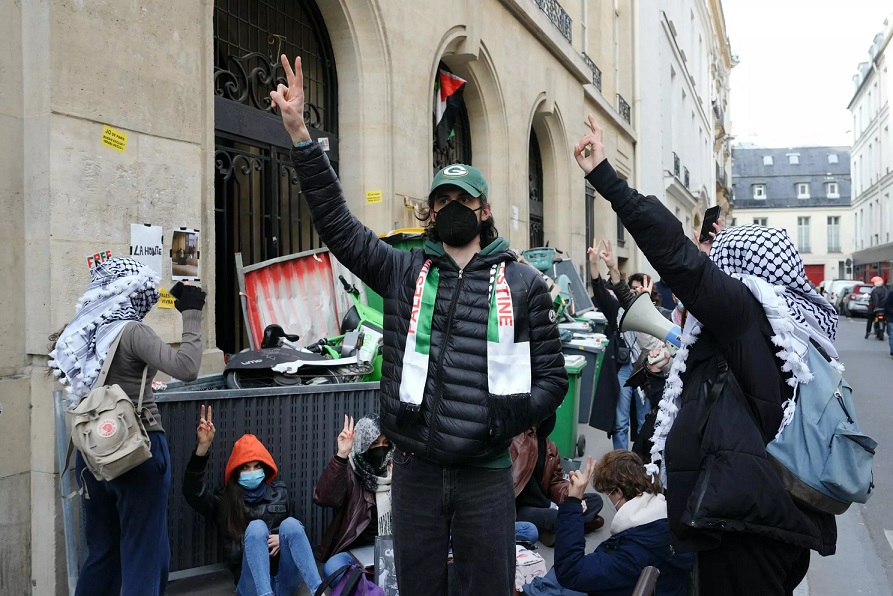 Protestas en apoyo a Palestina en la Universidad de París