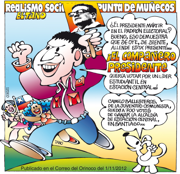 Caricatura de El Tano...Allende en el padrón electoral