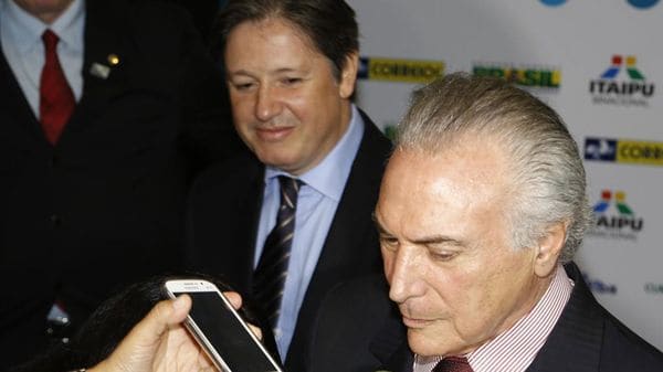 Michel Temer junto junto a su ex asesor, Rodrigo Rocha Loures