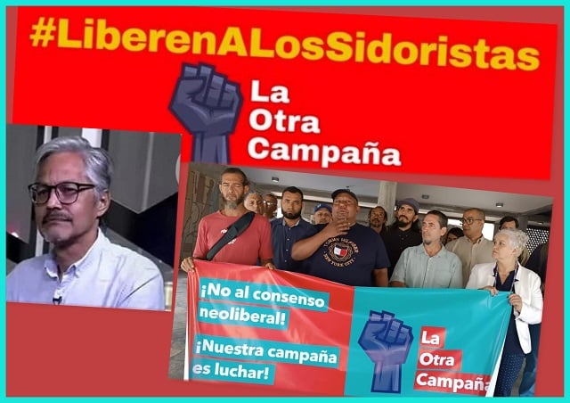 A la izquierda Adelmo Becerra, de Frenpodes y activista de La Otra Campaña
