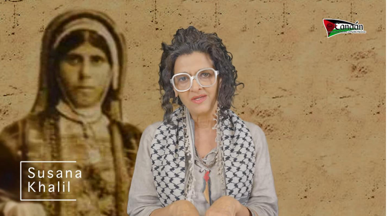 Susana Khalil conductora de programa "Palestina 11 mil años de Historia"