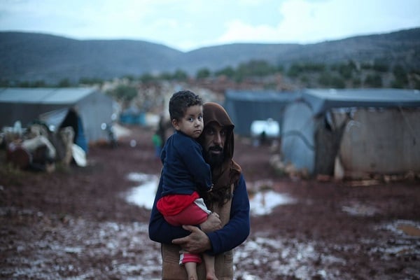 Un campo de desplazados internos en la ciudad de Sarmada, en el noroeste de Siria.