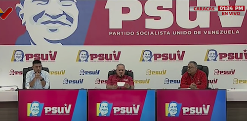 Diosdado Cabello, secretario general del PSUV hizo uso de la palabra en la rueda de prensa de hoy lunes 17 de febrero