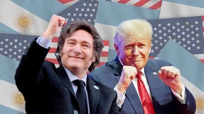 los presidentes Javier Milei de Argentina y Donald Trump de EEUU.